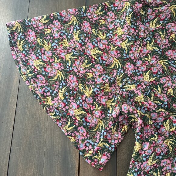 MELLODAY Green Floral Maxi Dress Flutter Sleeves - Size Large (K9) - Picture 3 of 9